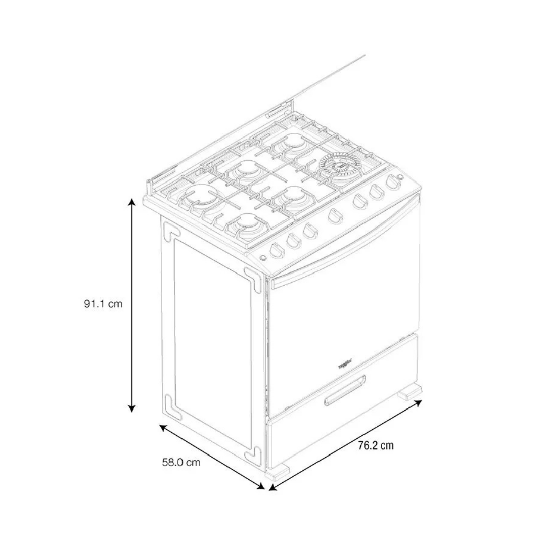 Estufa de Piso Whirlpool 76cm WFR5100S